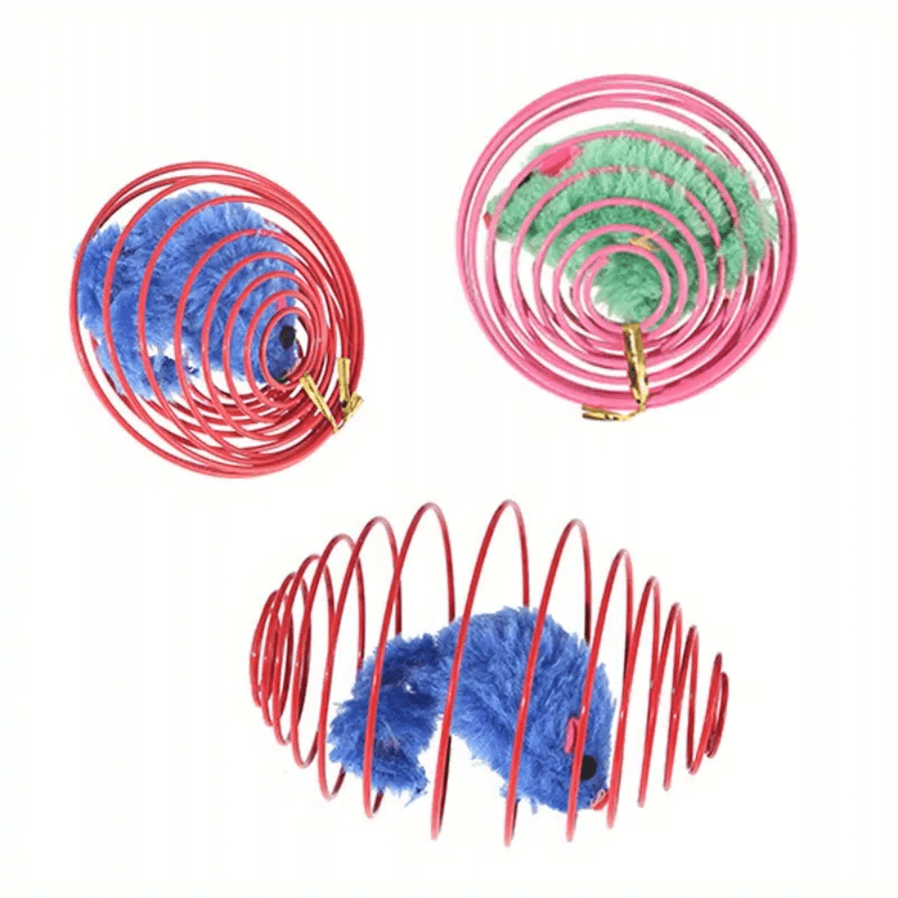 Interactive Cat Spring Toy Set