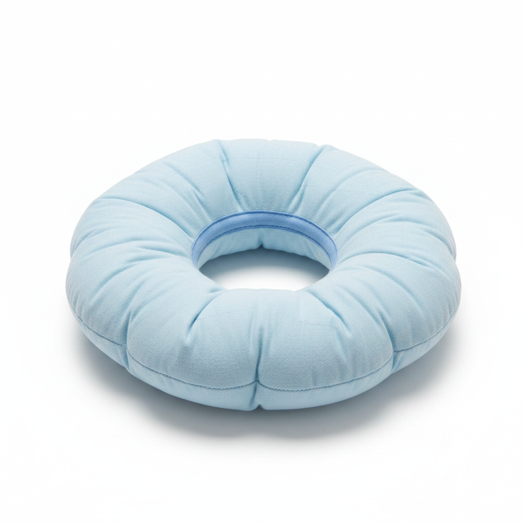 Soft recovery collar for cats in light blue fabric