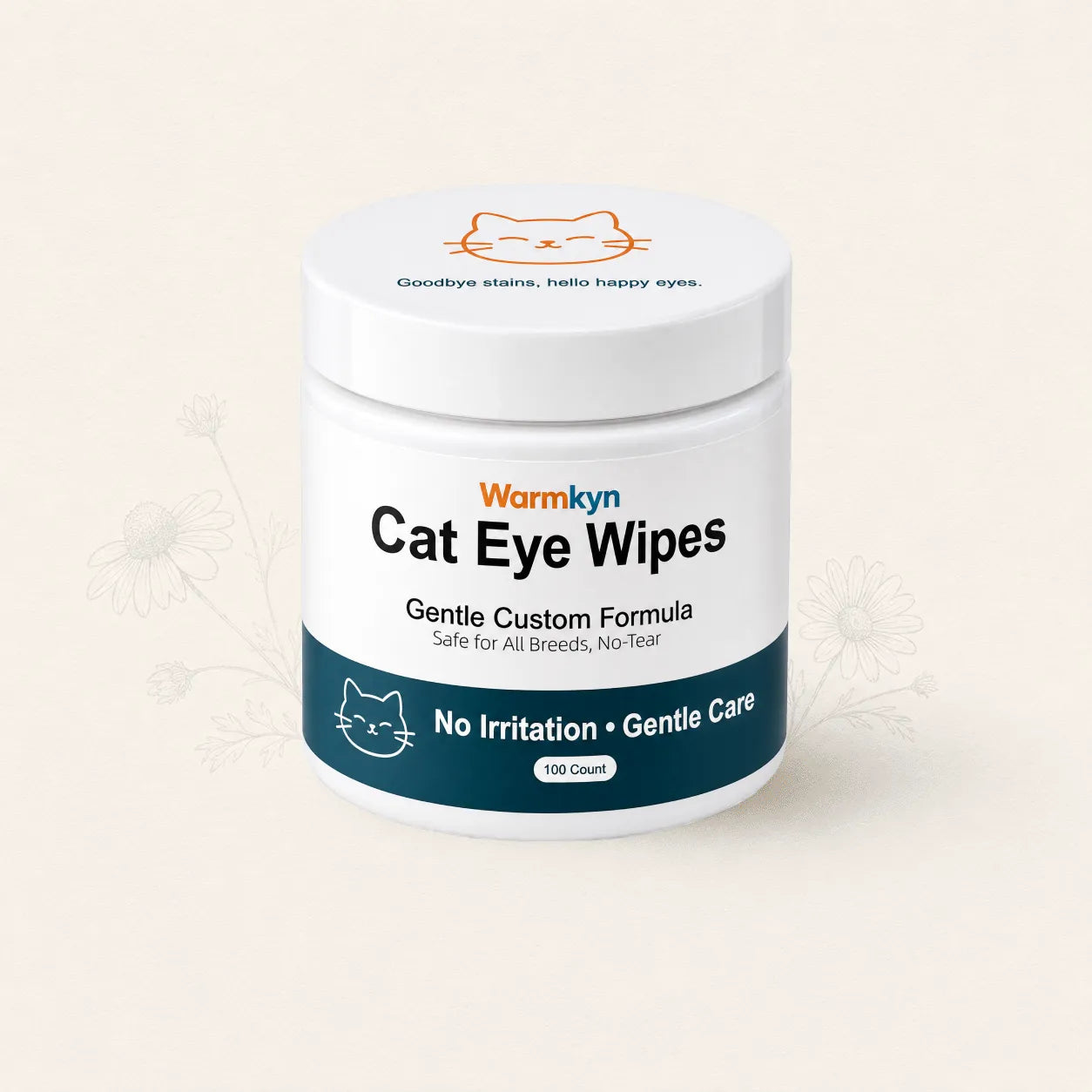 Gentle, No-Sting Cat Eye Wipes – Removes & Prevents Tear Stains