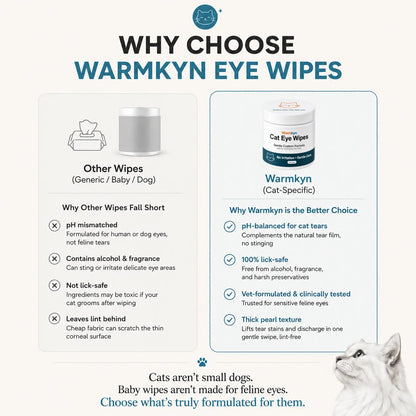 Gentle, No-Sting Cat Eye Wipes – Removes & Prevents Tear Stains