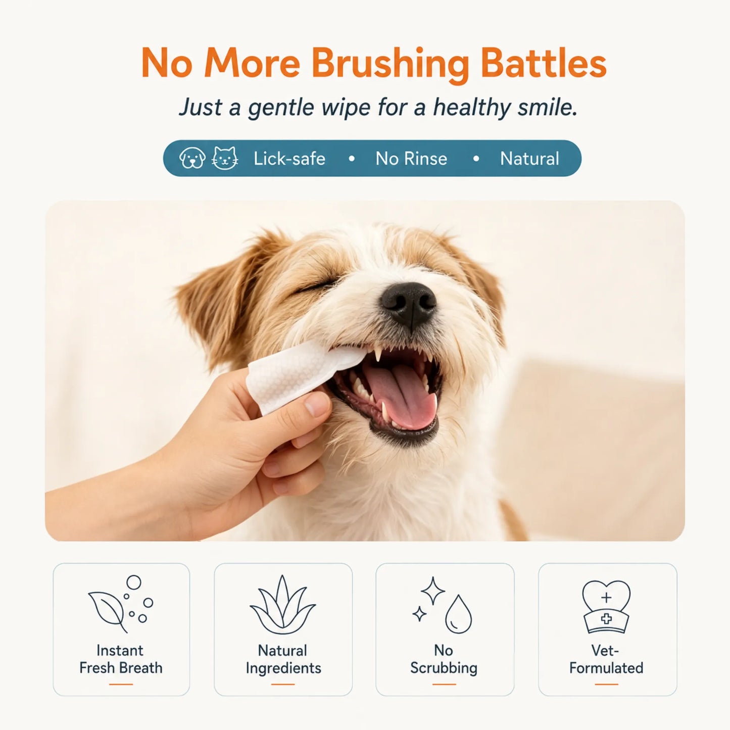 Natural, Odor-Fighting Pet Dental Wipes – Even for Brushing Haters
